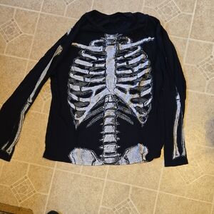 Black Skeleton Long Sleeve Shirt